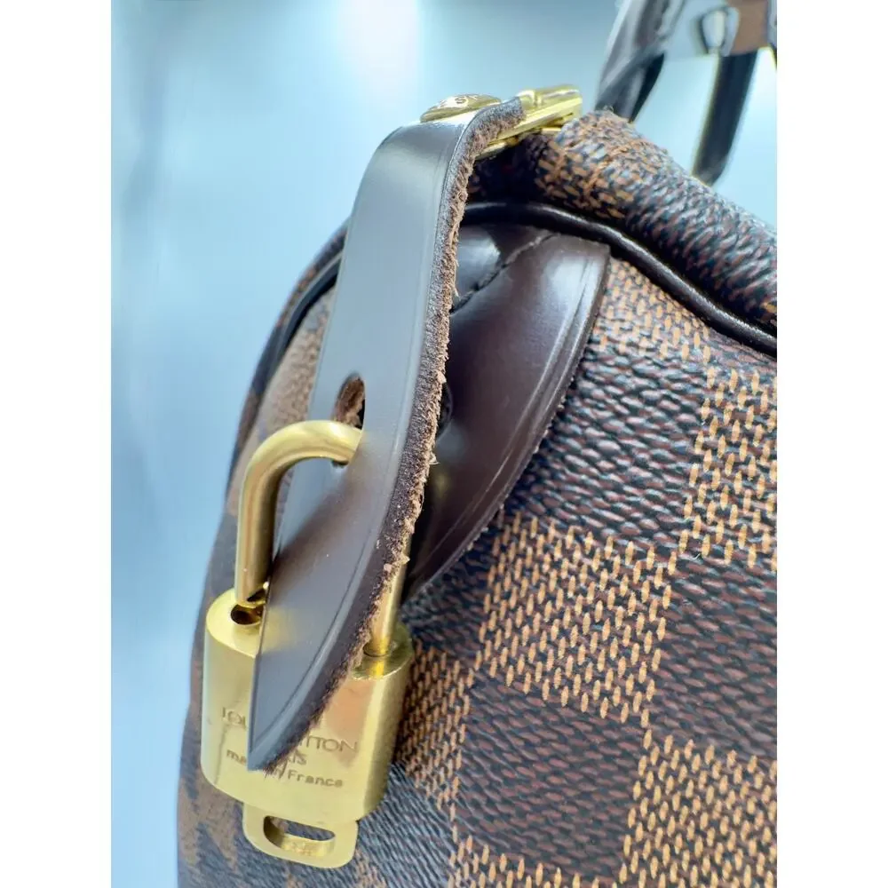 Louis Vuitton Damier Ebene Speedy 30 Handbag Made in France 2012 Authentic